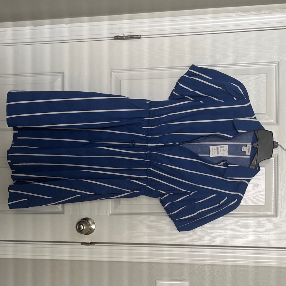 J. Crew Blue and White Striped Mini Dress